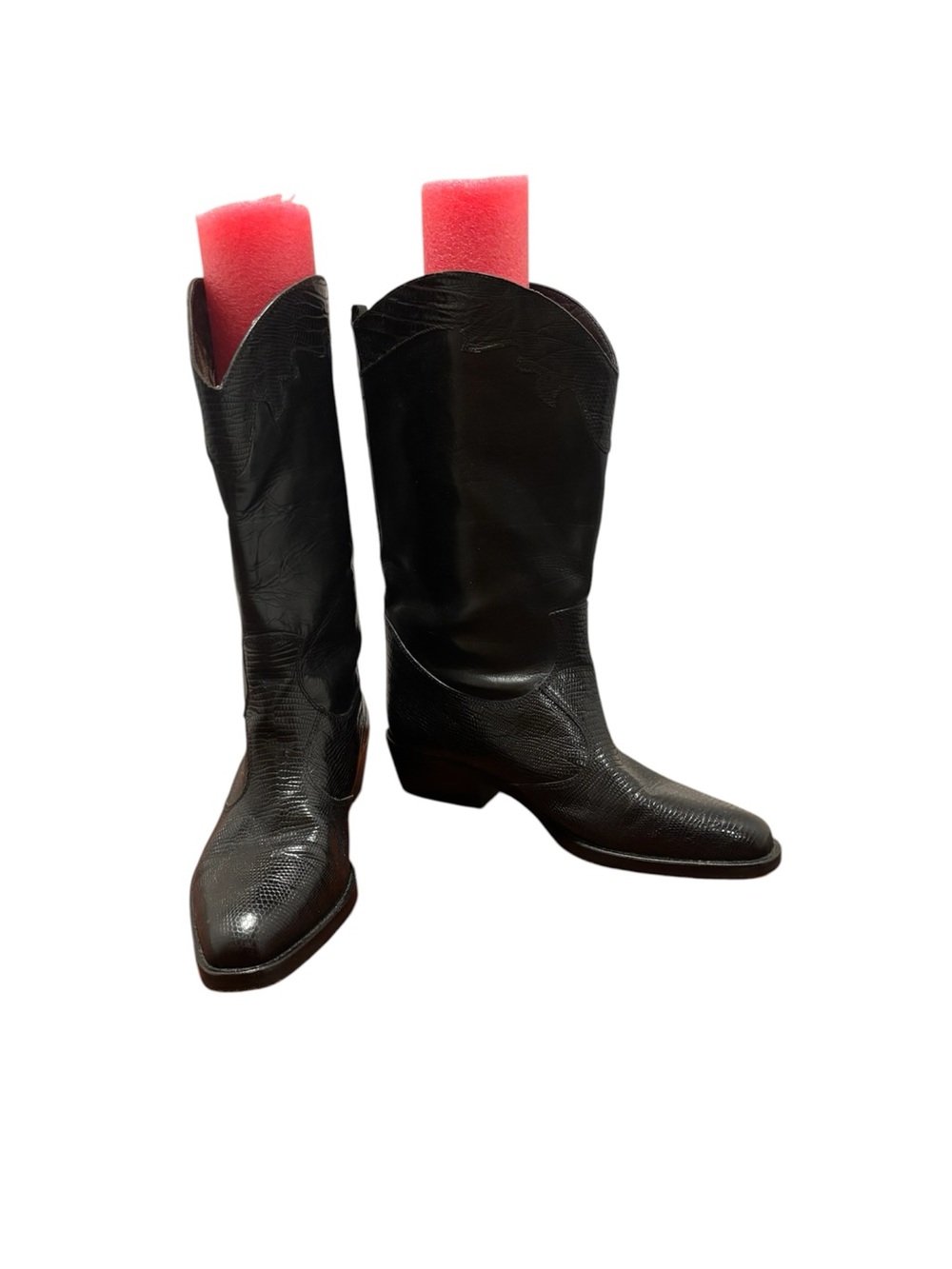 Joan & David Leather Heeled Western Boots Black Size 38/7.5